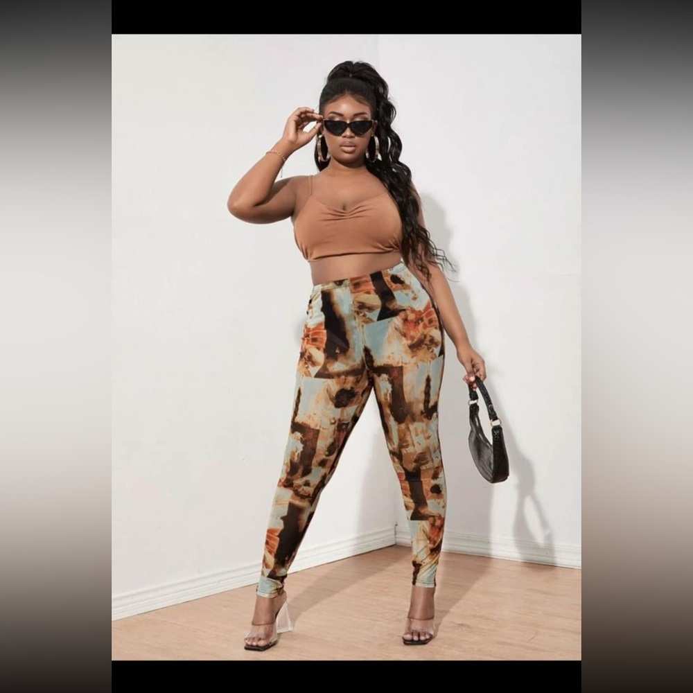 All over print mesh leggings